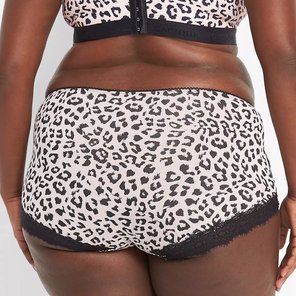 Cacique Lane Bryant Pink and Black Cheetah Print Lace Chemise Matching Boyshort - Picture 4 of 4